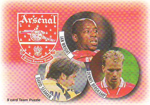 David Seaman Ian Wright Dennis Bergkamp Arsenal 1997/98 Futera Fans' Selection #7